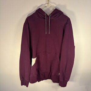 Stio Mens Pullover Hoodie Sweatshirt Burgundy Organic Cotton Size L